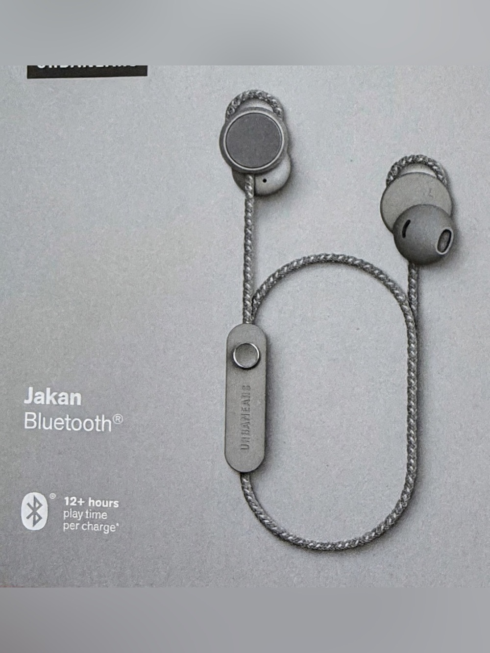 Urbane Gray Braided Bluetooth Earbuds with Inline Control